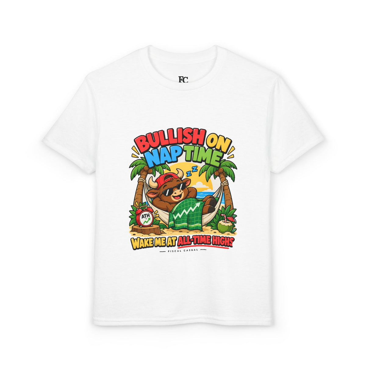 BULL NAP TIME. Youth Tee | Funny Finance Kids Clothing