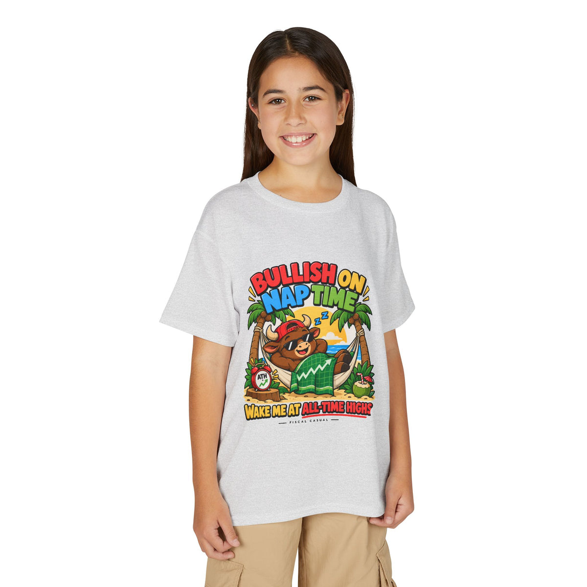 BULL NAP TIME. Youth Tee | Funny Finance Kids Clothing