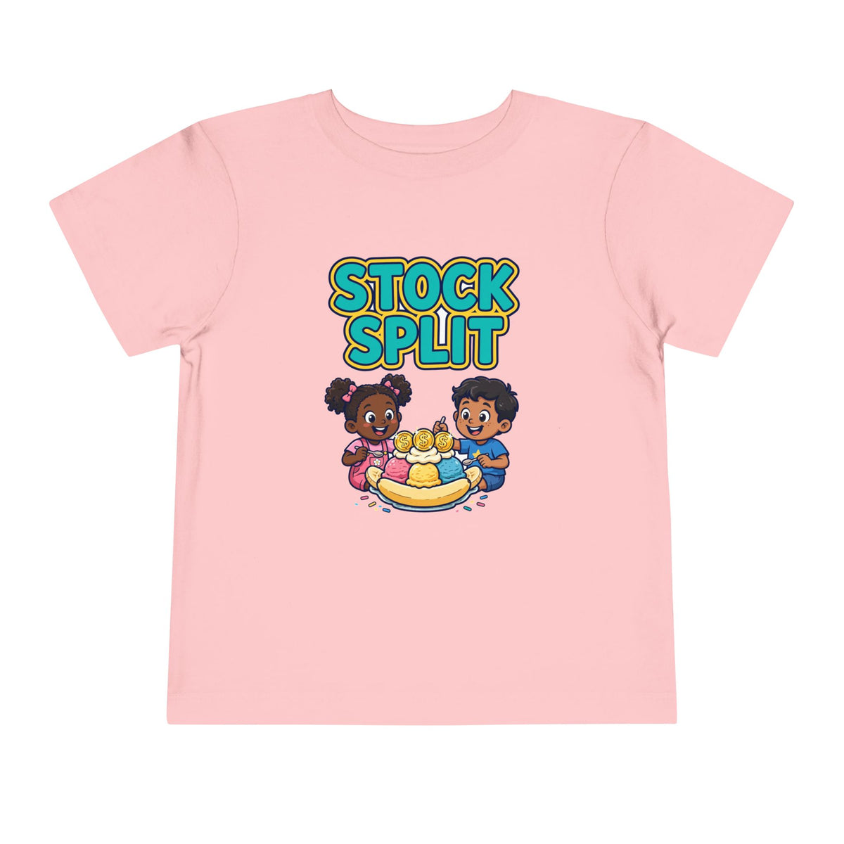 STOCK SPLIT. Girls' Toddler Tee | Funny Finance Kids Clothing