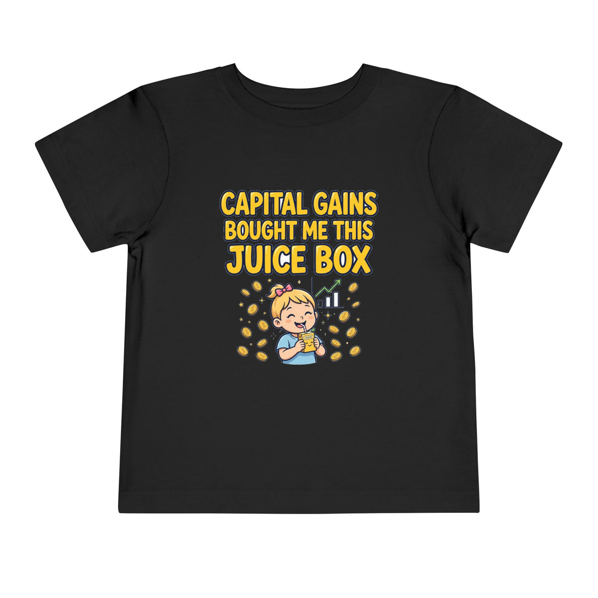CAPITAL GAINS BOUGHT ME THIS JUICE BOX. Toddler Tee | Funny Finance Kids Clothing. Toddler Tee | Funny Finance Kids Clothing