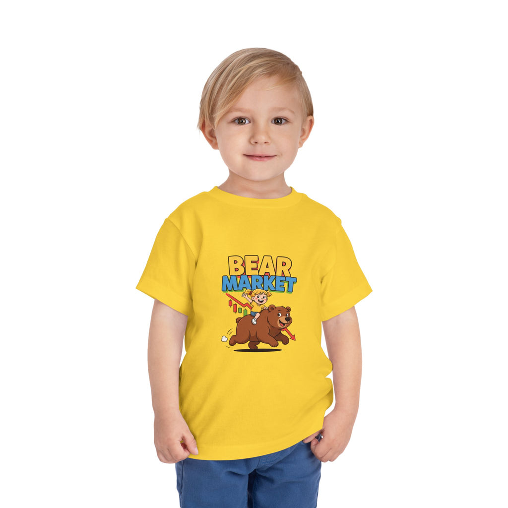 BEAR MARKET. Girls' Toddler Tee | Funny Finance Kids Clothing
