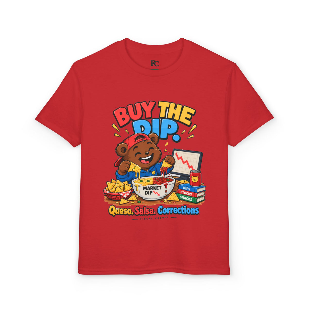 BUY THE DIP BEAR. Youth Tee | Funny Finance Kids Clothing