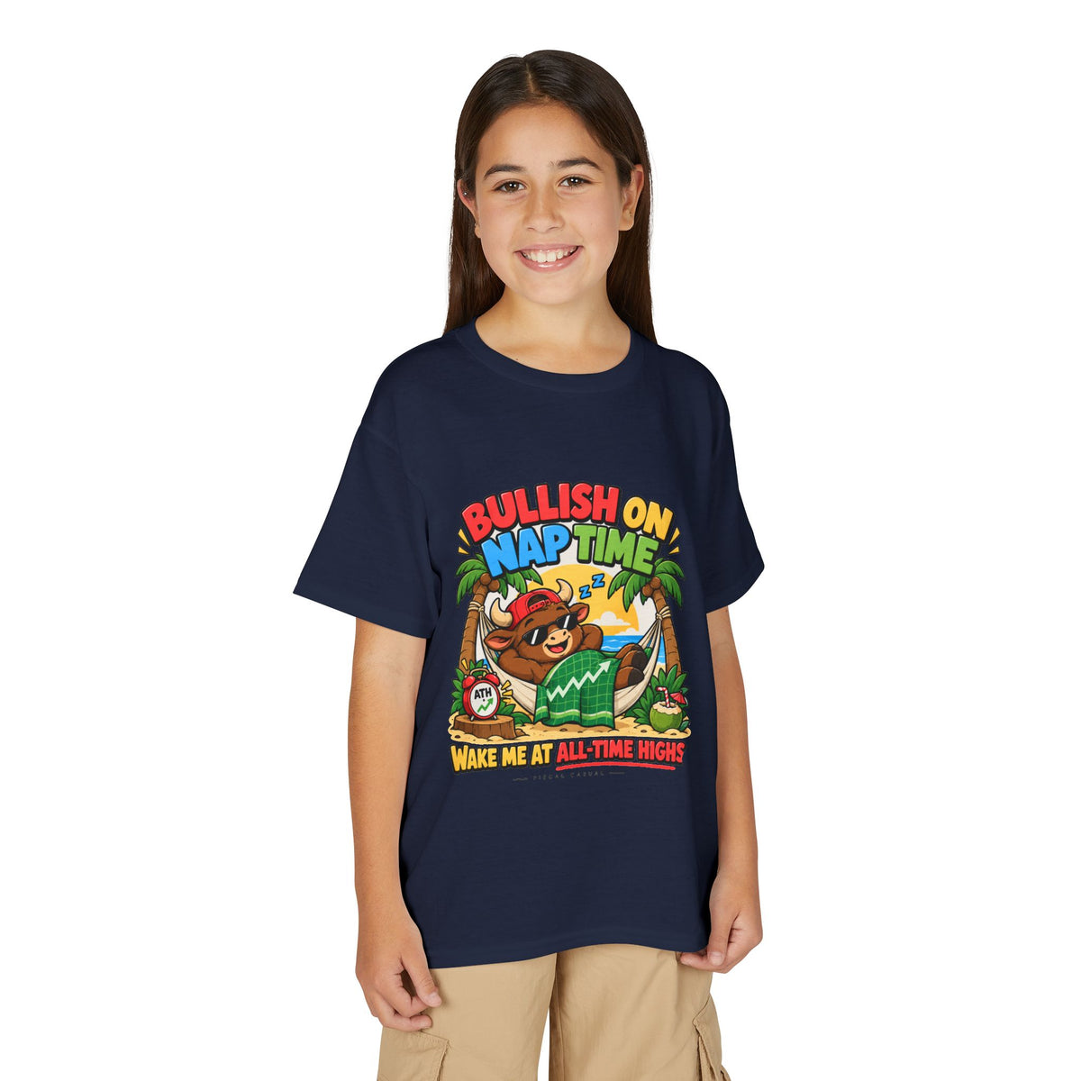 BULL NAP TIME. Youth Tee | Funny Finance Kids Clothing