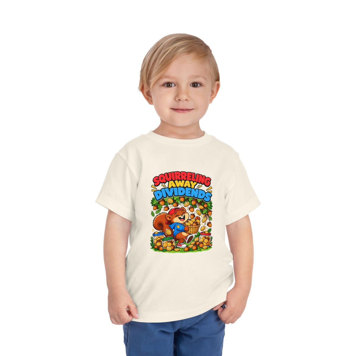 SQUIRRELING AWAY DIVIDENDS. Toddler Tee | Funny Finance Kids Clothing