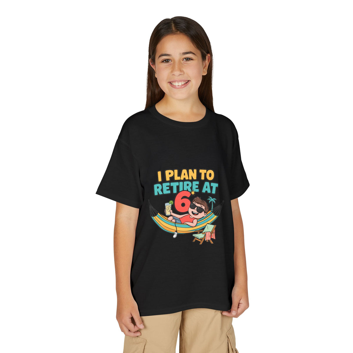 I PLAN TO RETIRE AT 6. Boys' Youth Tee | Funny Finance Kids Clothing