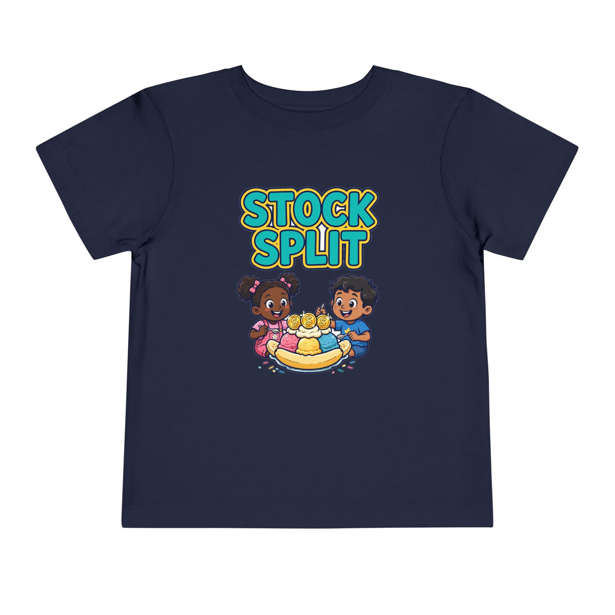 STOCK SPLIT. Girls' Toddler Tee | Funny Finance Kids Clothing