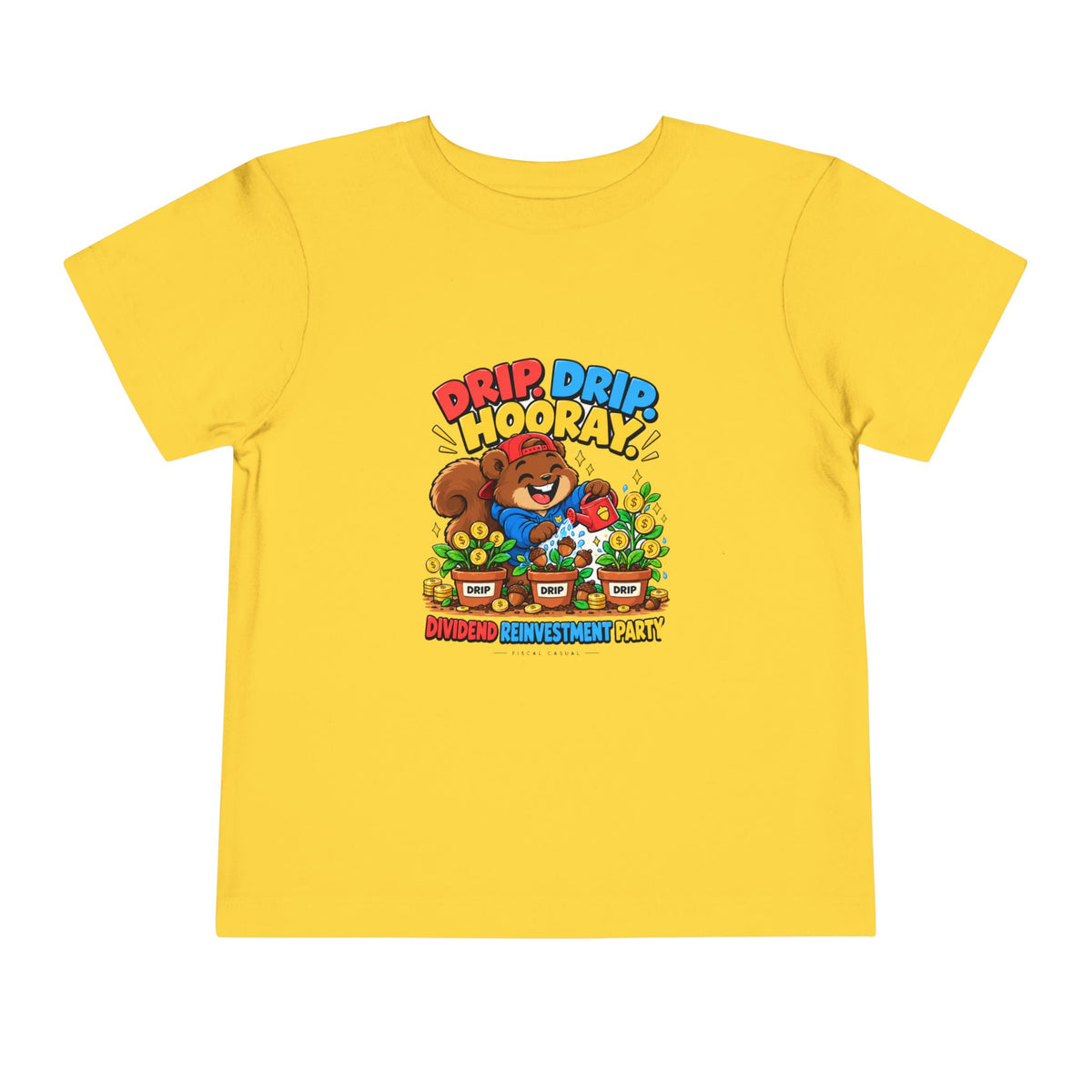 SQUIRREL DIVIDEND PARTY. Toddler Tee | Funny Finance Kids Clothing