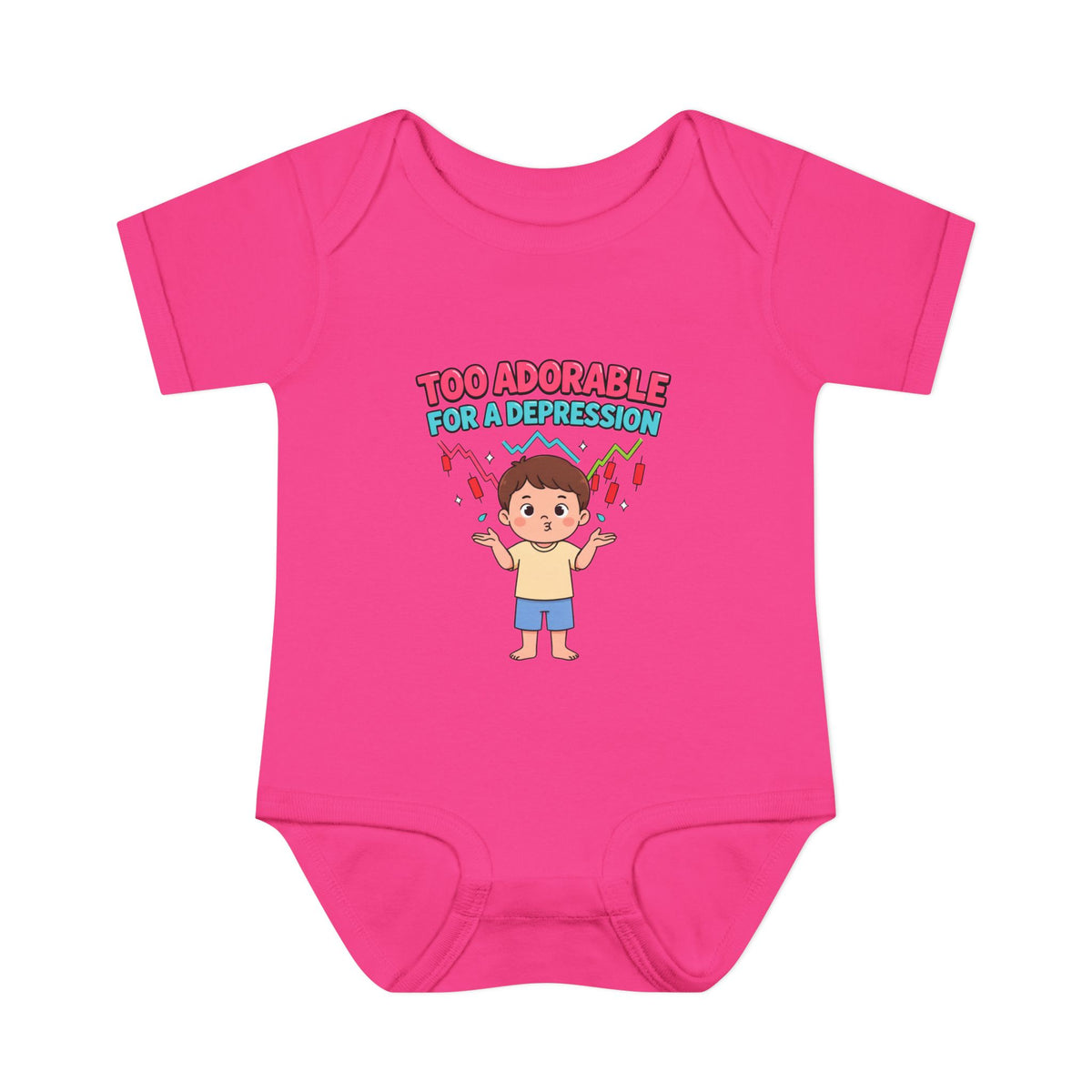 TOO ADORABLE FOR A DEPRESSION. Girls' Baby Bodysuit | Funny Finance Kids Clothing