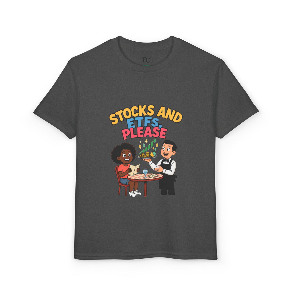 STOCKS AND ETFS, PLEASE. Girls' Youth Tee | Funny Finance Kids Clothing
