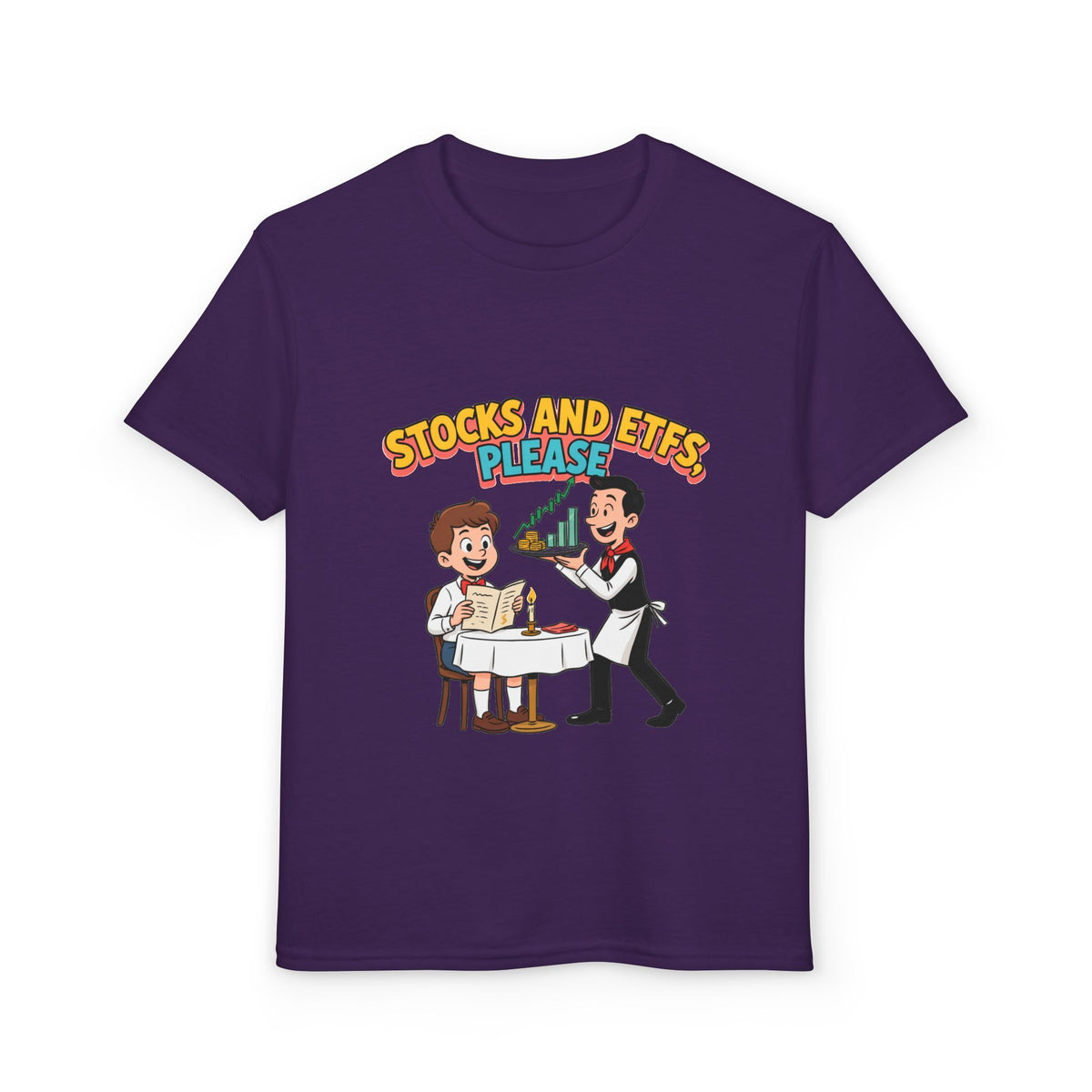 STOCKS AND ETFS, PLEASE. Boys' Youth Tee | Funny Finance Kids Clothing