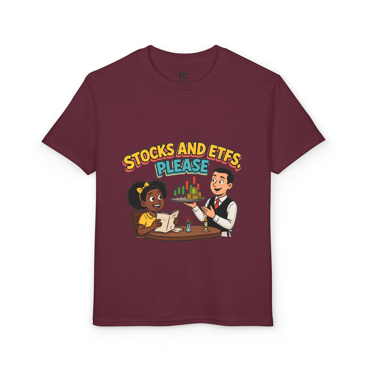 STOCKS AND ETFS, PLEASE. Girls' Youth Tee | Funny Finance Kids Clothing