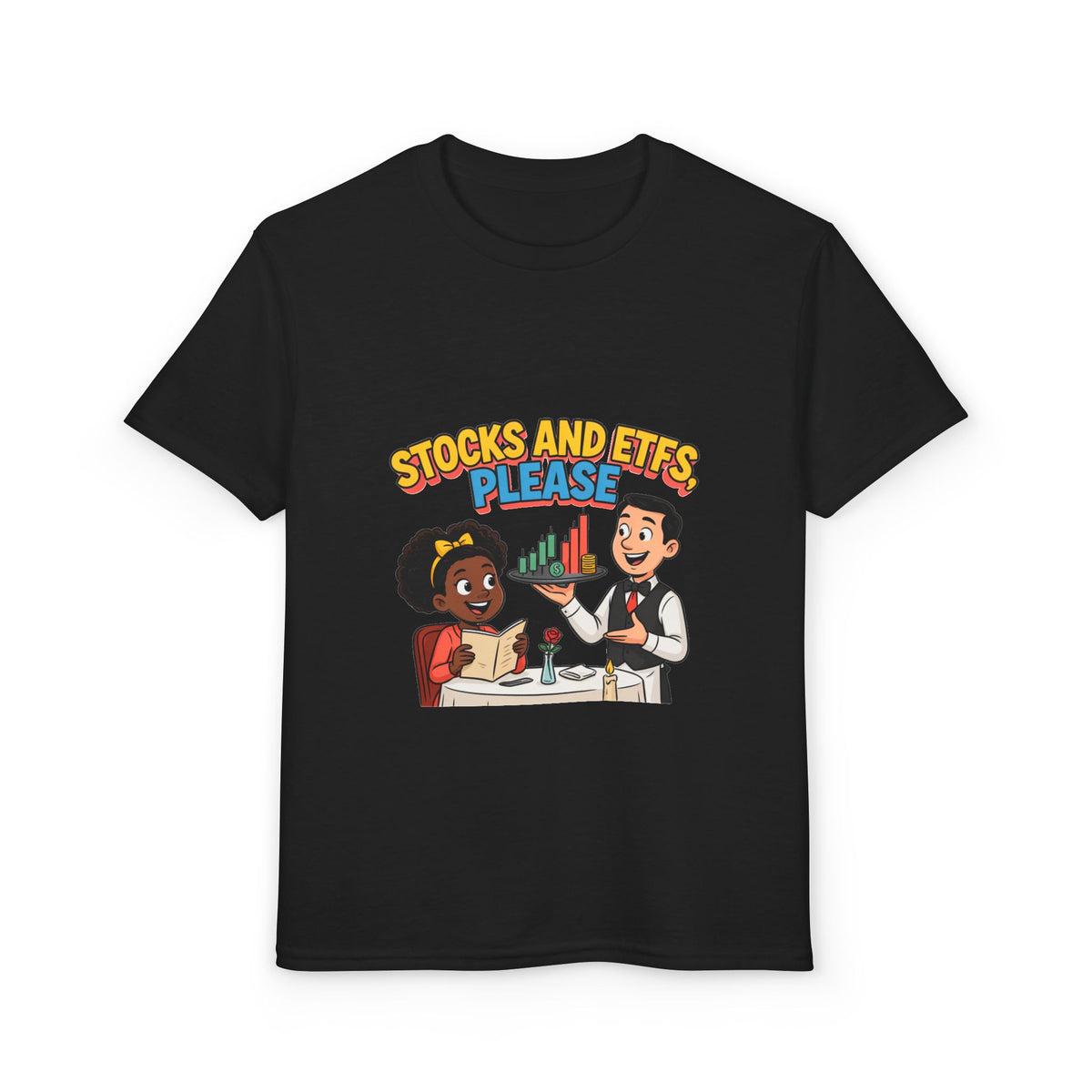 STOCKS AND ETFS, PLEASE. Girls' Youth Tee | Funny Finance Kids Clothing