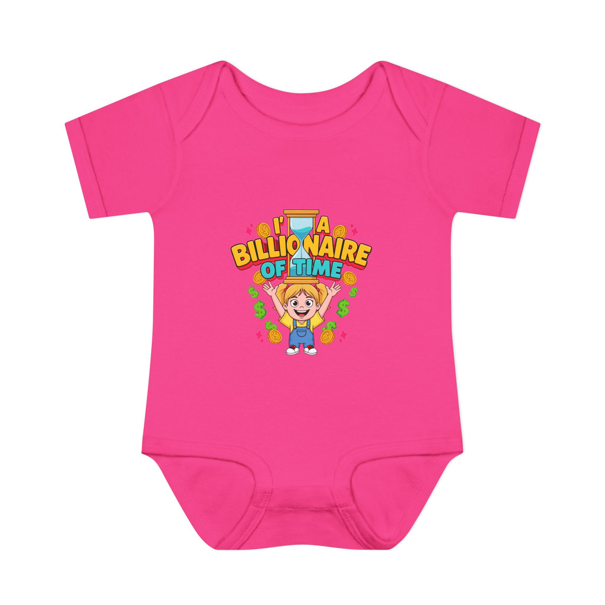 I'M A BILLIONAIRE OF TIME. Girls' Baby Bodysuit | Funny Finance Kids Clothing