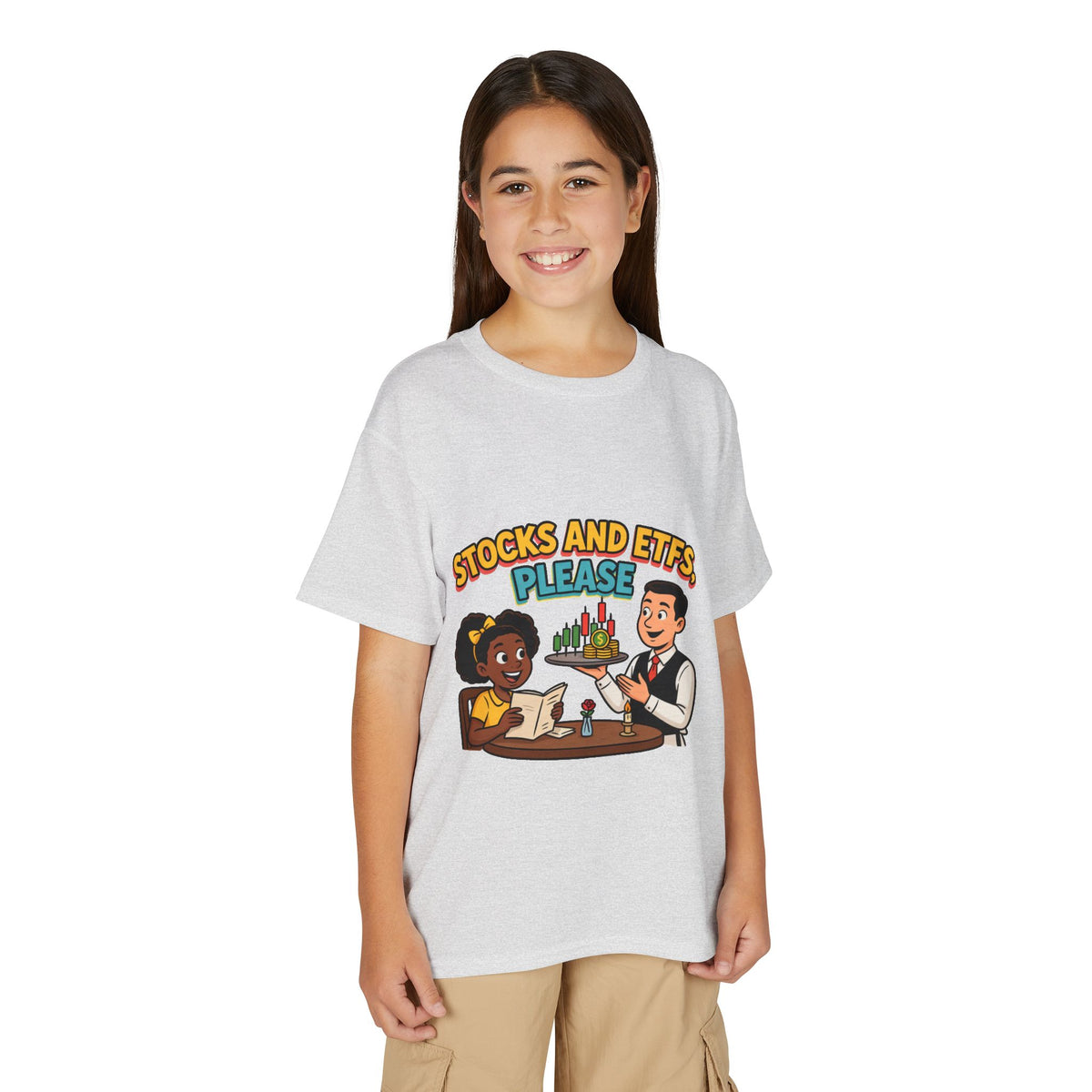 STOCKS AND ETFS, PLEASE. Girls' Youth Tee | Funny Finance Kids Clothing