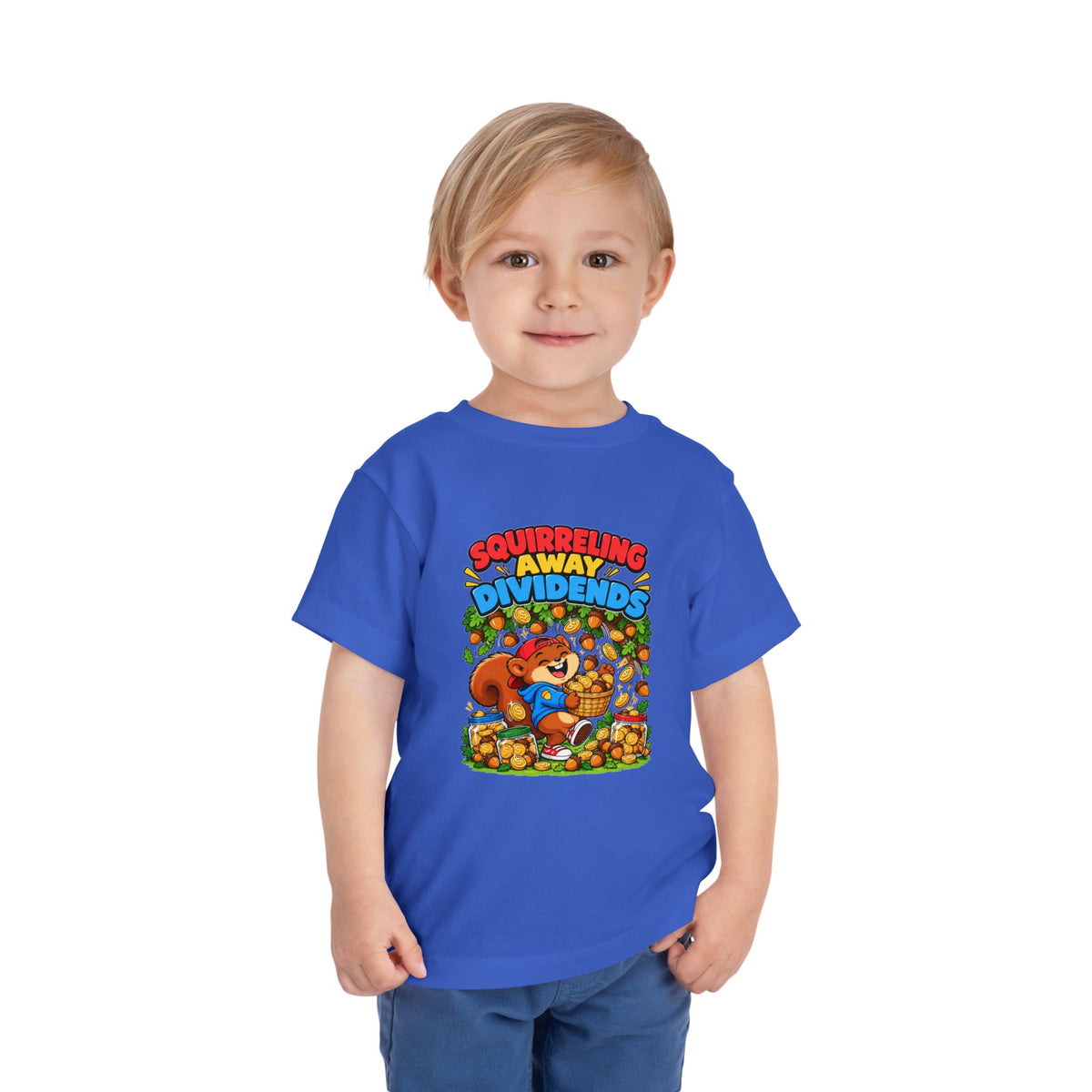 SQUIRRELING AWAY DIVIDENDS. Toddler Tee | Funny Finance Kids Clothing