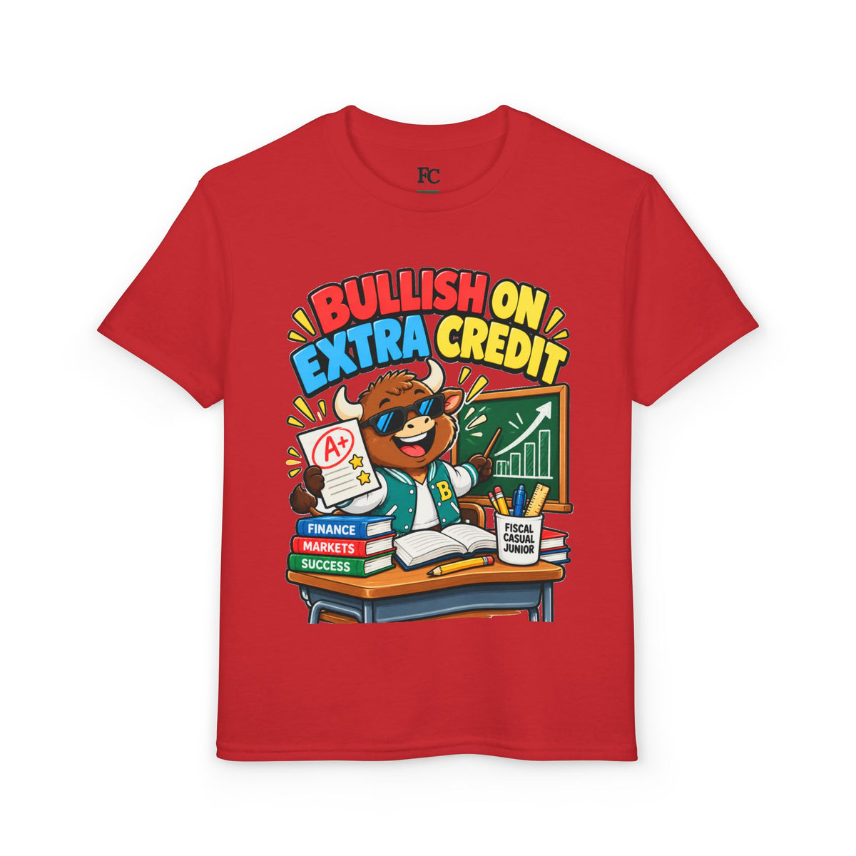 BULLISH ON EXTRA CREDIT. Youth Tee | Funny Finance Kids Clothing