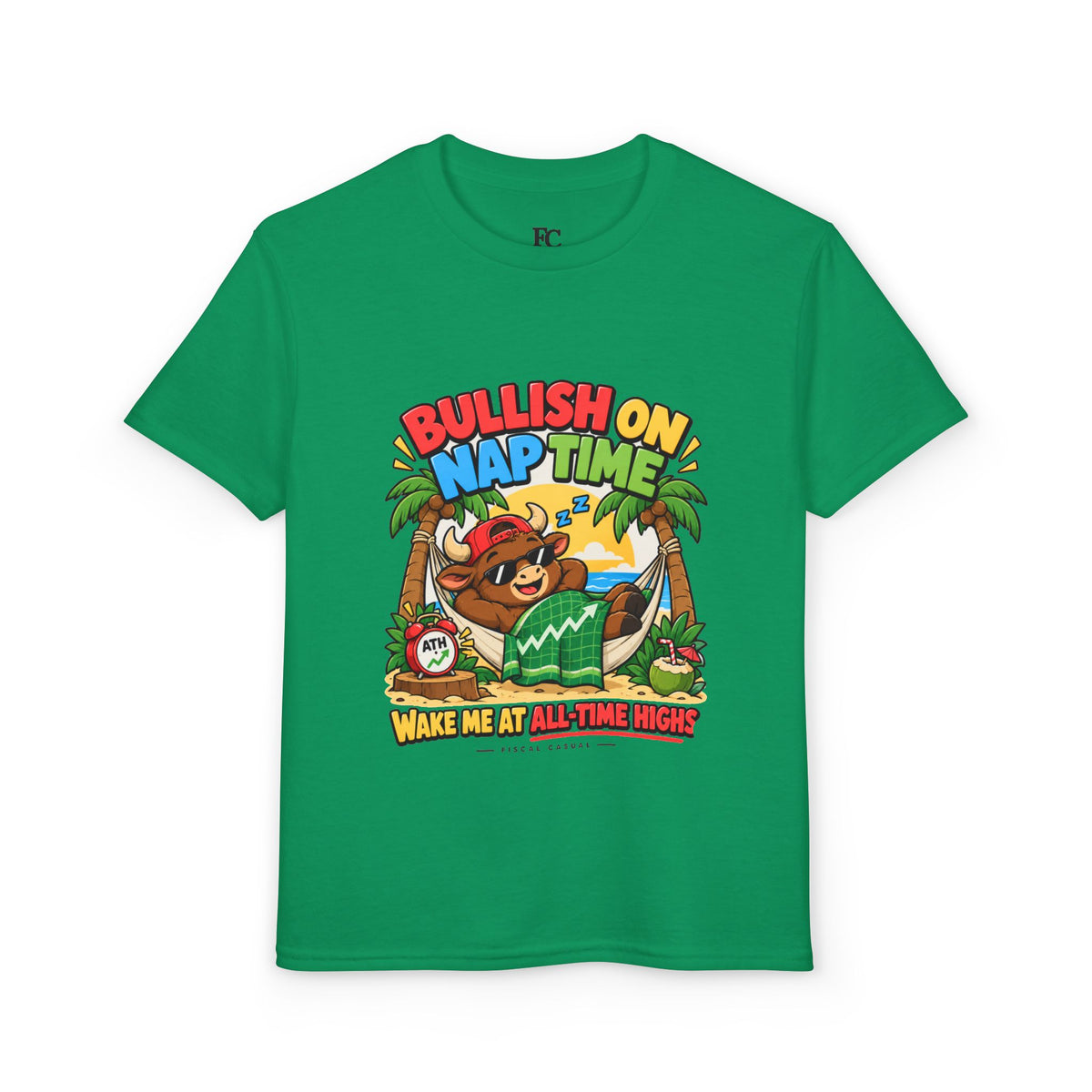 BULL NAP TIME. Youth Tee | Funny Finance Kids Clothing