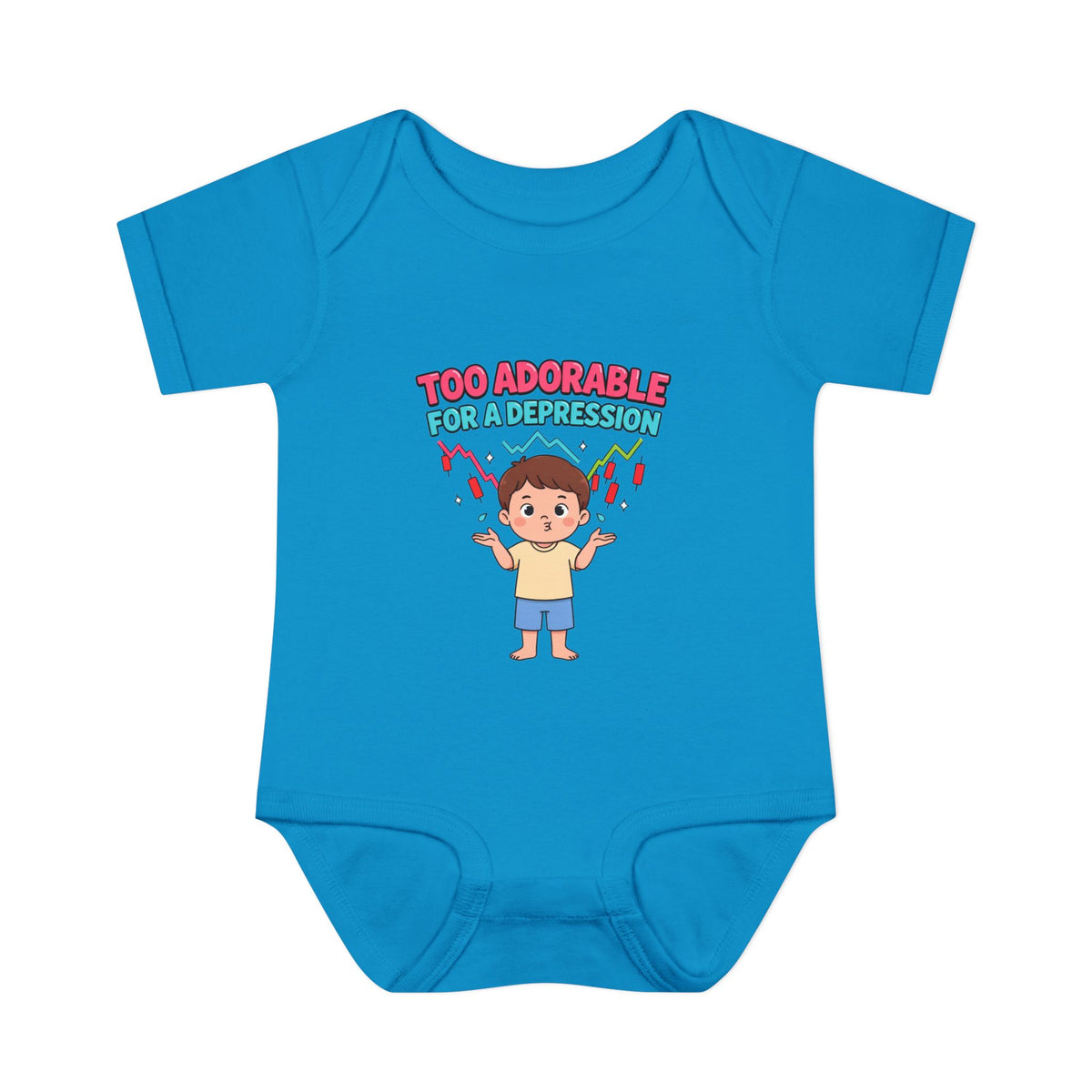 TOO ADORABLE FOR A DEPRESSION. Girls' Baby Bodysuit | Funny Finance Kids Clothing