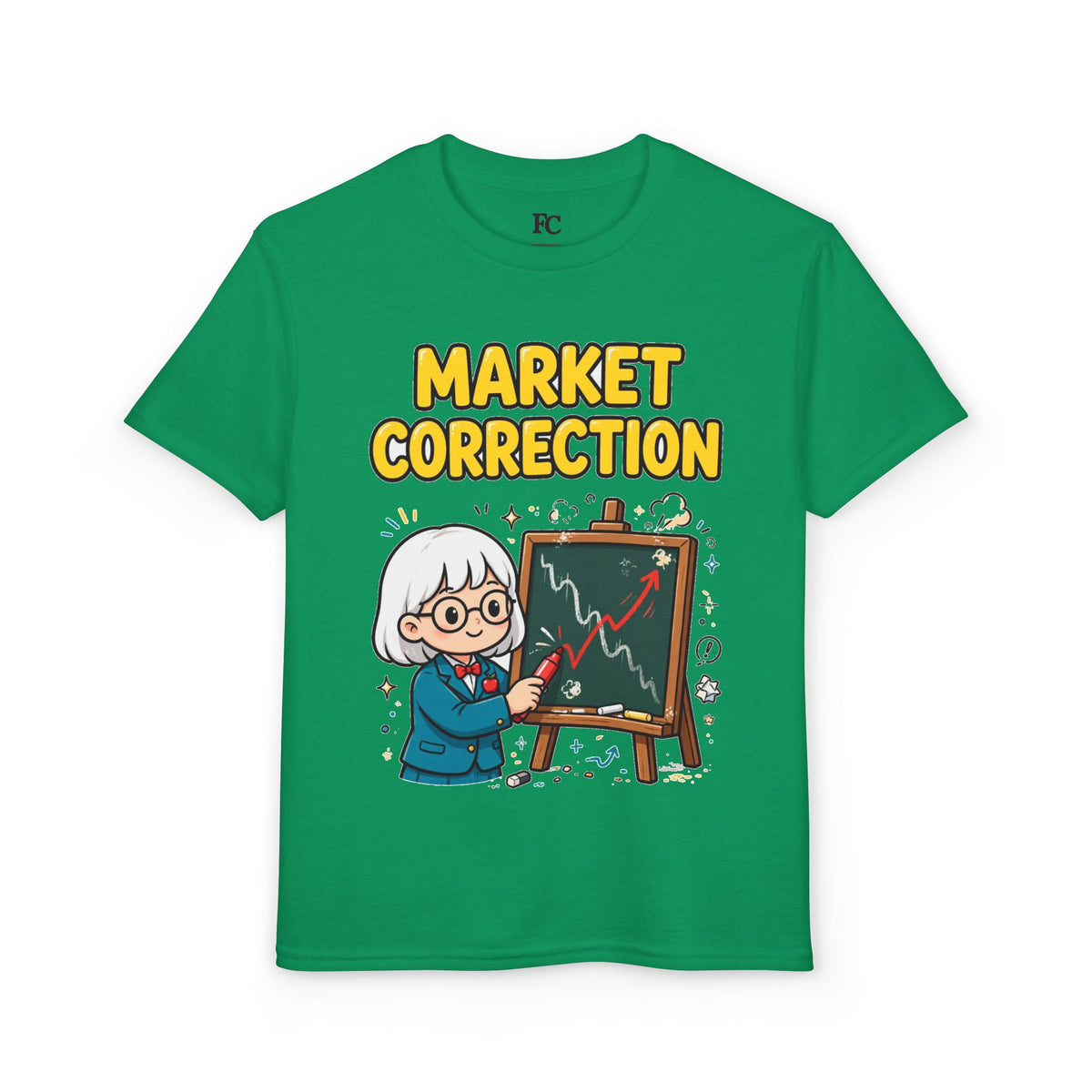 MARKET CORRECTION. Girls' Youth Tee | Funny Finance Kids Clothing