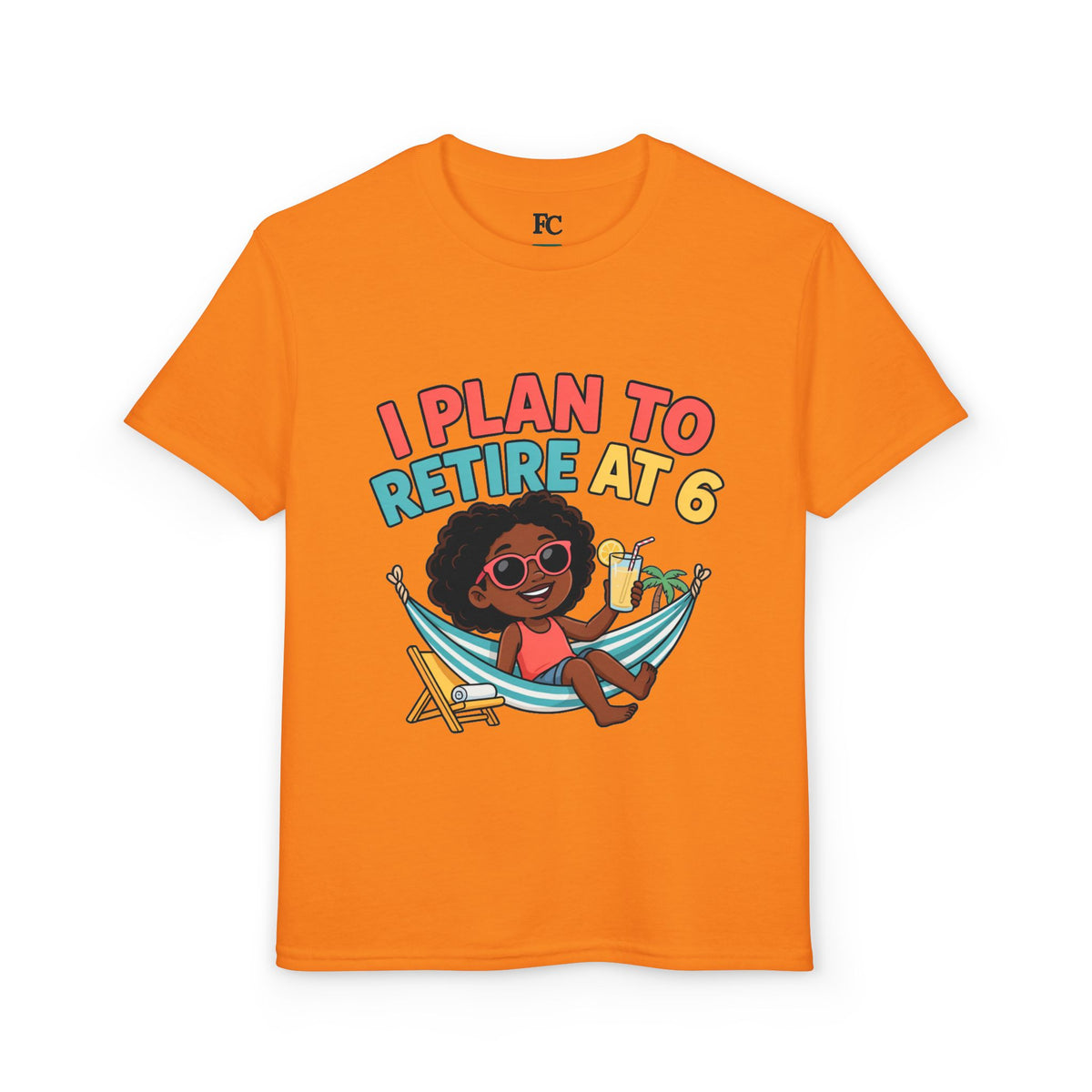 I PLAN TO RETIRE AT 6. Girls' Youth Tee | Funny Finance Kids Clothing
