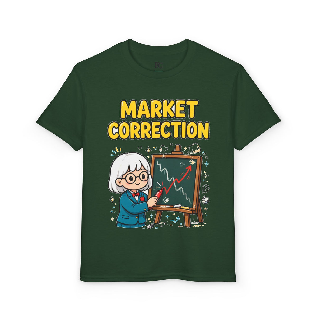 MARKET CORRECTION. Girls' Youth Tee | Funny Finance Kids Clothing