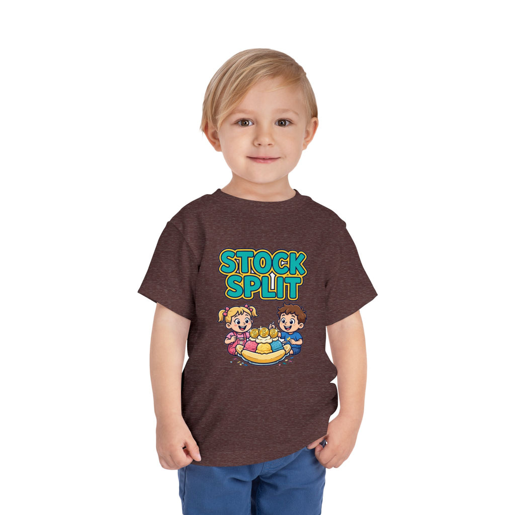 STOCK SPLIT. Girls' Toddler Tee | Funny Finance Kids Clothing