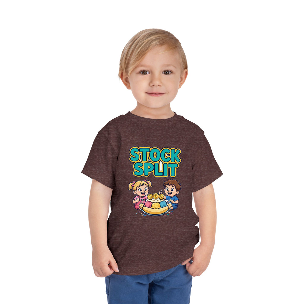 STOCK SPLIT. Girls' Toddler Tee | Funny Finance Kids Clothing
