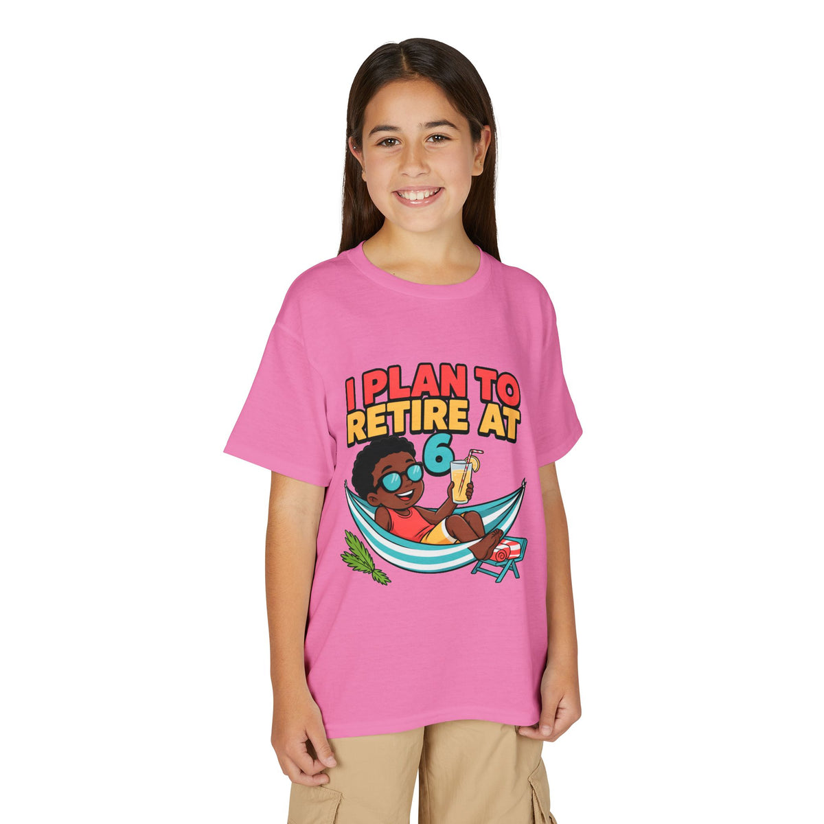 I PLAN TO RETIRE AT 6. Boys' Youth Tee | Funny Finance Kids Clothing