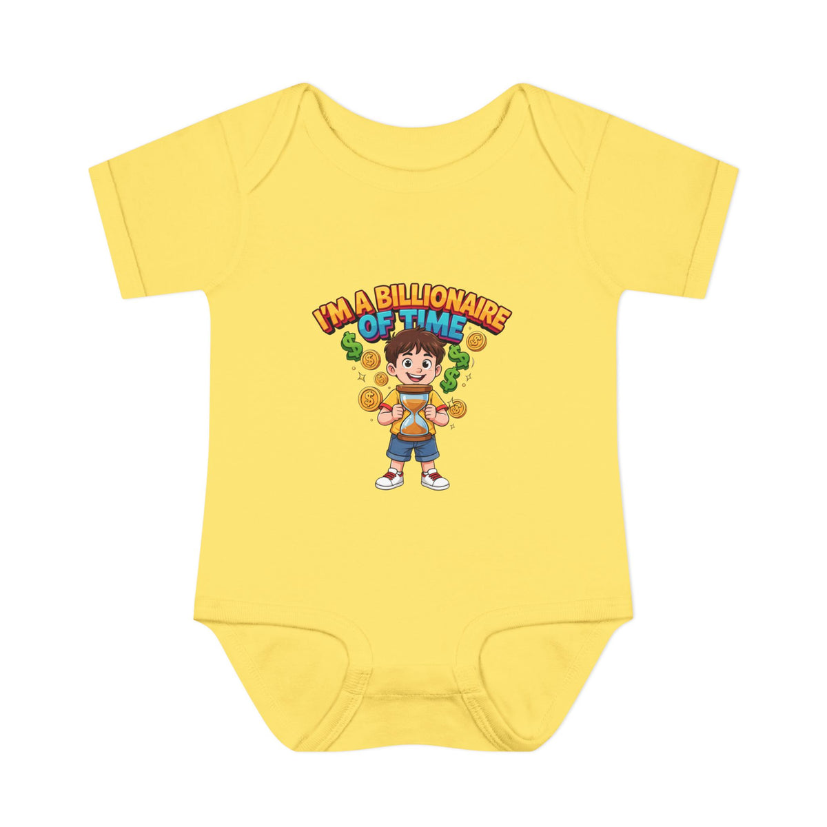 I'M A BILLIONAIRE OF TIME. Boys' Baby Bodysuit | Funny Finance Kids Clothing