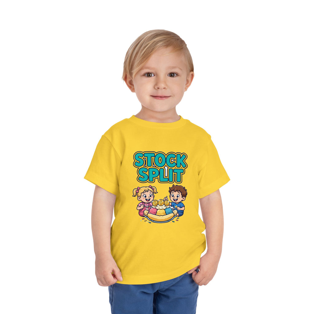 STOCK SPLIT. Girls' Toddler Tee | Funny Finance Kids Clothing