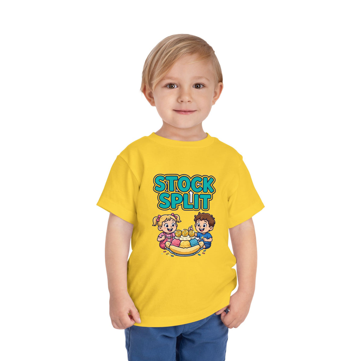 STOCK SPLIT. Girls' Toddler Tee | Funny Finance Kids Clothing