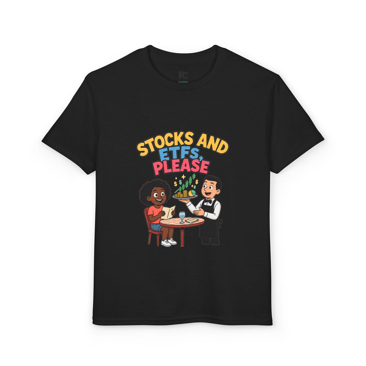 STOCKS AND ETFS, PLEASE. Girls' Youth Tee | Funny Finance Kids Clothing
