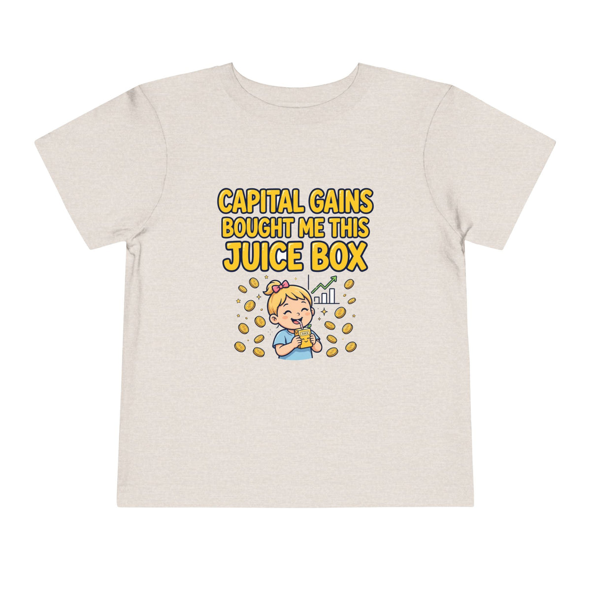 CAPITAL GAINS BOUGHT ME THIS JUICE BOX. Toddler Tee | Funny Finance Kids Clothing. Toddler Tee | Funny Finance Kids Clothing