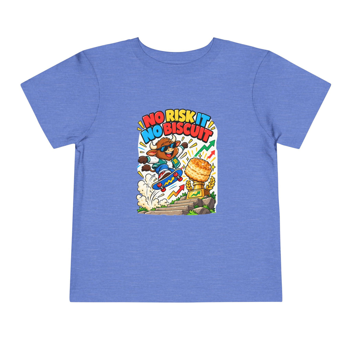NO RISK IT NO BISCUIT. Toddler Tee | Funny Finance Kids Clothing
