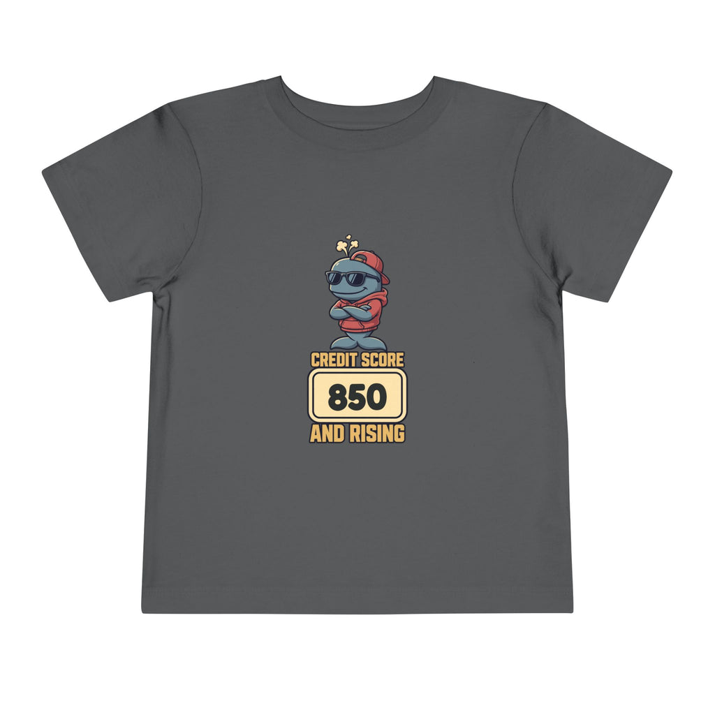 CREDIT SCORE: [SCORE] AND RISING. Toddler Tee | Personalized Funny Finance Kids Shirt