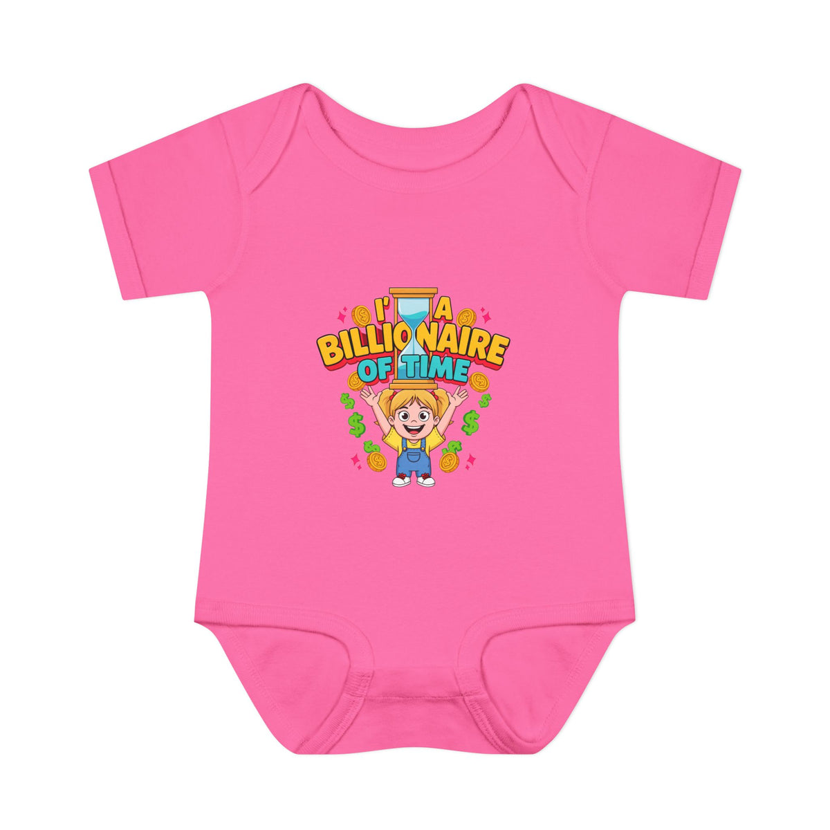 I'M A BILLIONAIRE OF TIME. Girls' Baby Bodysuit | Funny Finance Kids Clothing