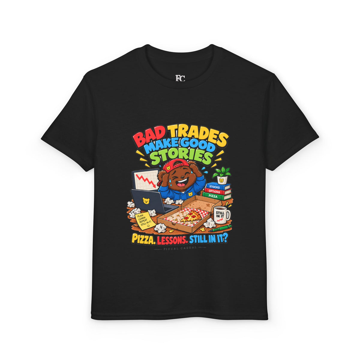 BEAR BAD TRADES. Youth Tee | Funny Finance Kids Clothing