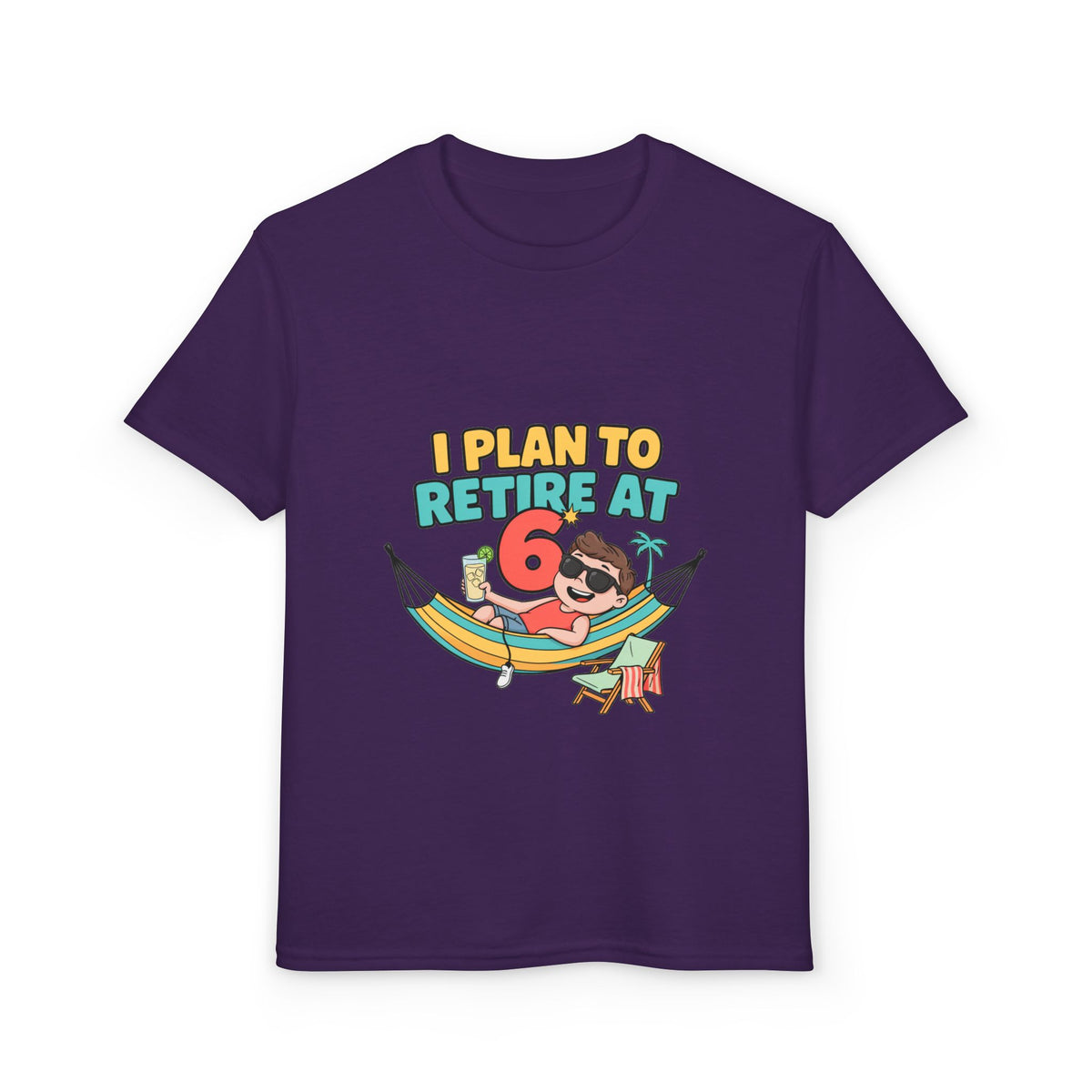 I PLAN TO RETIRE AT 6. Boys' Youth Tee | Funny Finance Kids Clothing