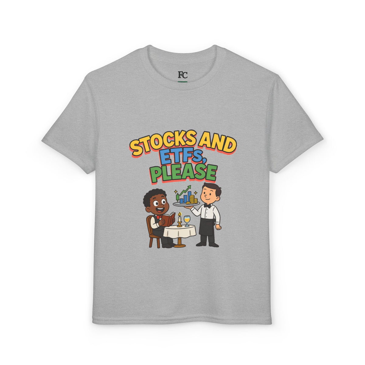 STOCKS AND ETFS, PLEASE. Boys' Youth Tee | Funny Finance Kids Clothing