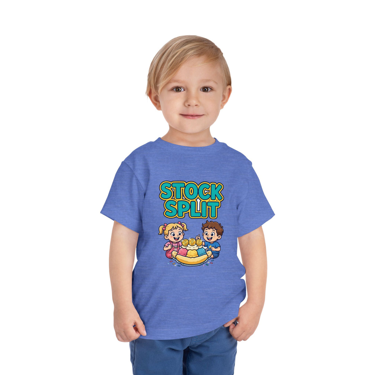 STOCK SPLIT. Girls' Toddler Tee | Funny Finance Kids Clothing