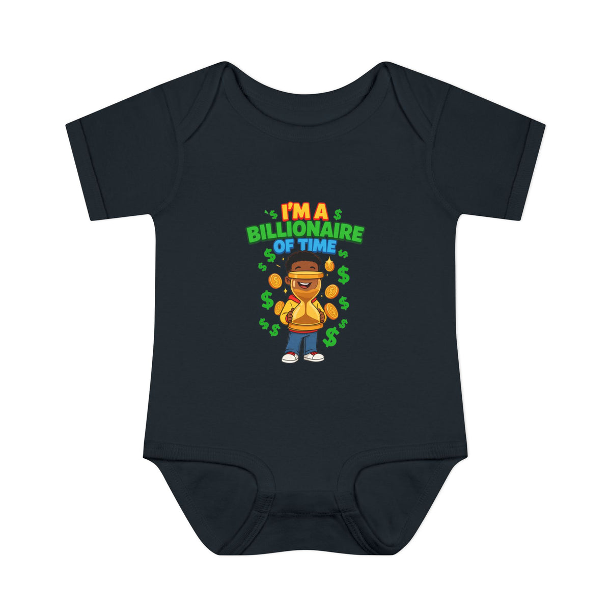 I'M A BILLIONAIRE OF TIME. Girls' Baby Bodysuit | Funny Finance Kids Clothing
