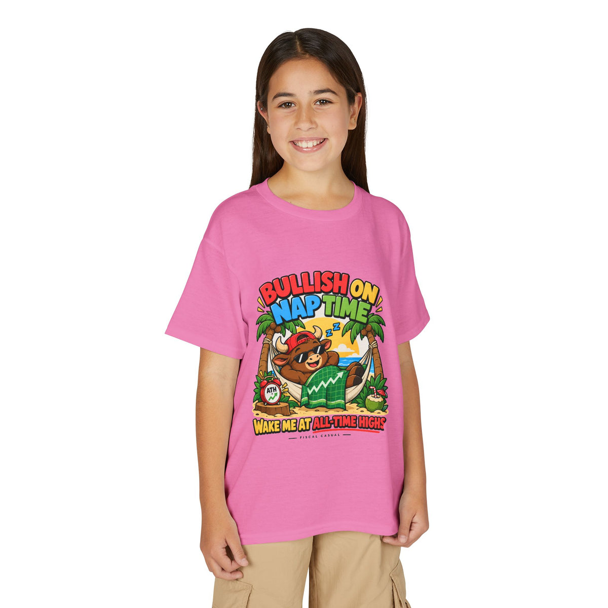 BULL NAP TIME. Youth Tee | Funny Finance Kids Clothing
