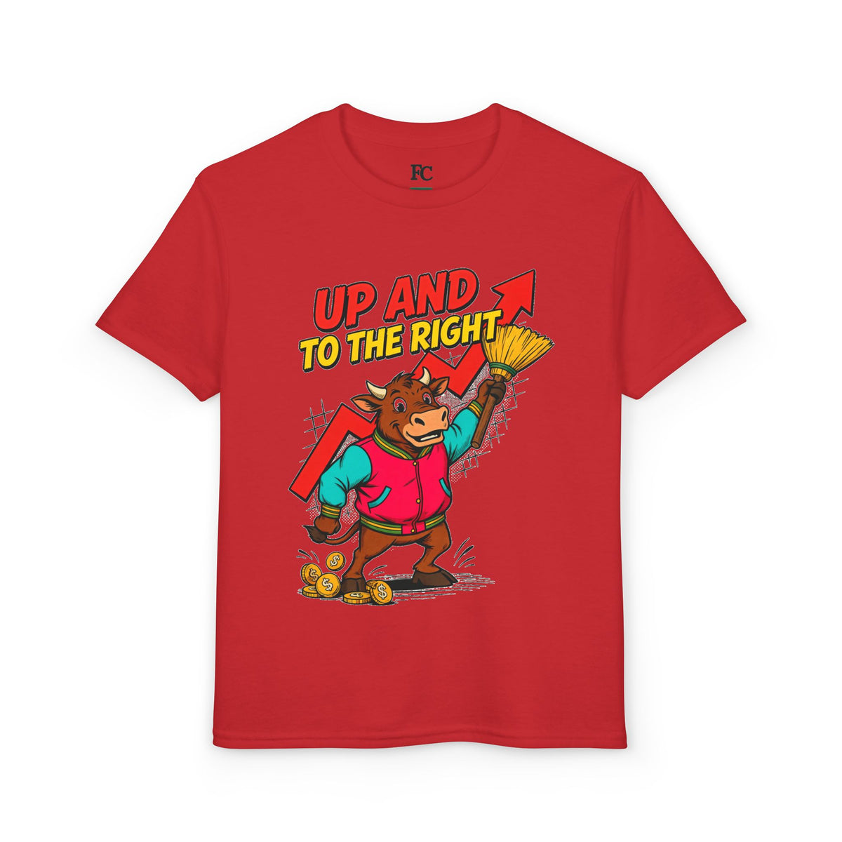 UP AND TO THE RIGHT. Youth Tee | Funny Finance Kids Clothing