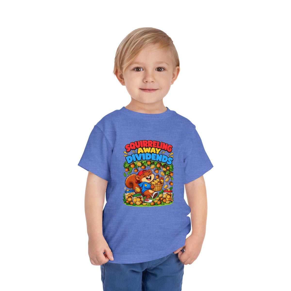 SQUIRRELING AWAY DIVIDENDS. Toddler Tee | Funny Finance Kids Clothing