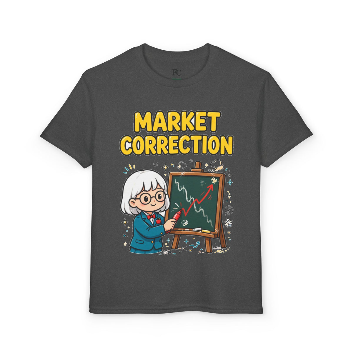 MARKET CORRECTION. Girls' Youth Tee | Funny Finance Kids Clothing