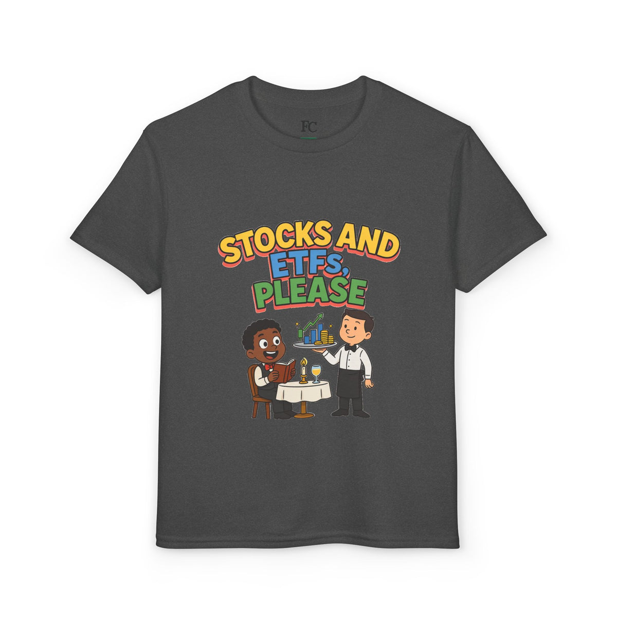 STOCKS AND ETFS, PLEASE. Boys' Youth Tee | Funny Finance Kids Clothing