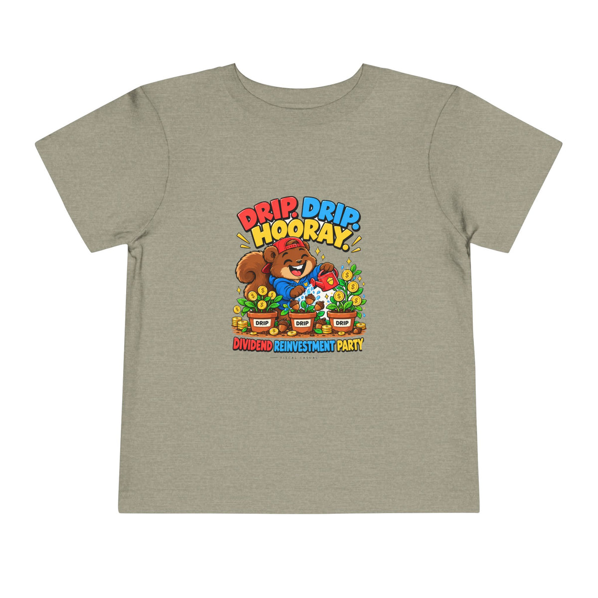 SQUIRREL DIVIDEND PARTY. Toddler Tee | Funny Finance Kids Clothing