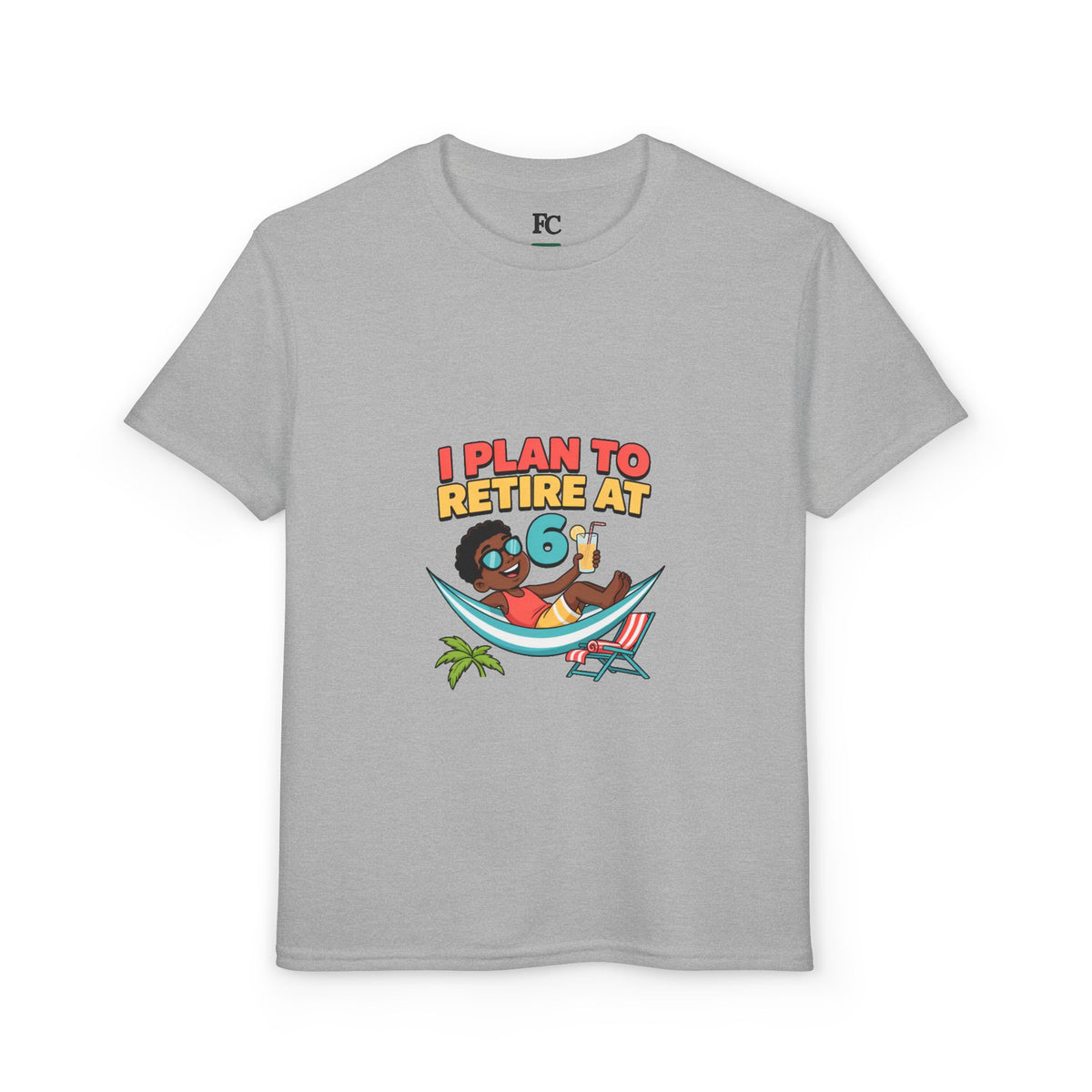 I PLAN TO RETIRE AT 6. Boys' Youth Tee | Funny Finance Kids Clothing