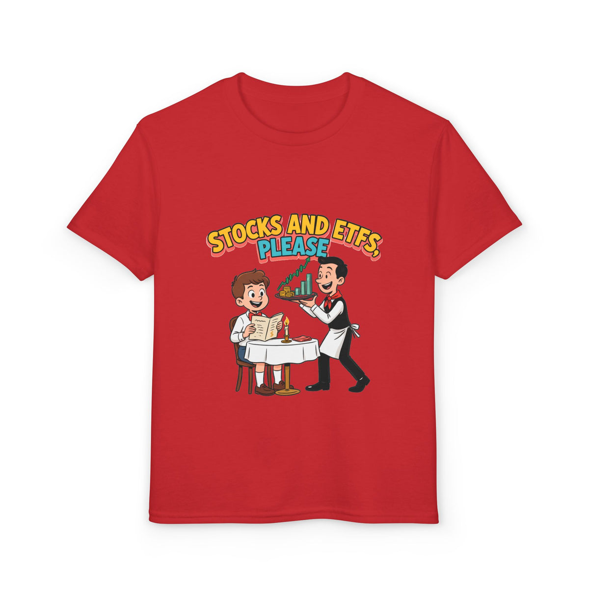 STOCKS AND ETFS, PLEASE. Boys' Youth Tee | Funny Finance Kids Clothing