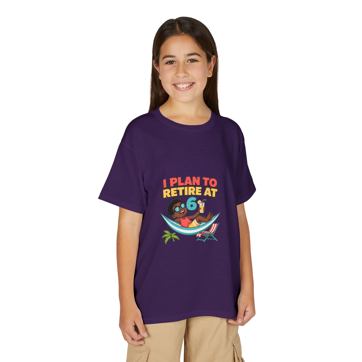 I PLAN TO RETIRE AT 6. Boys' Youth Tee | Funny Finance Kids Clothing